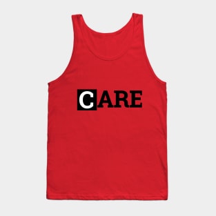 CARE Black and White on Blue Scrubs Tank Top